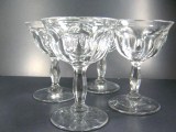 Lot 4 EAPG Pressed Flat Panel Stemmed Sherbet Glass